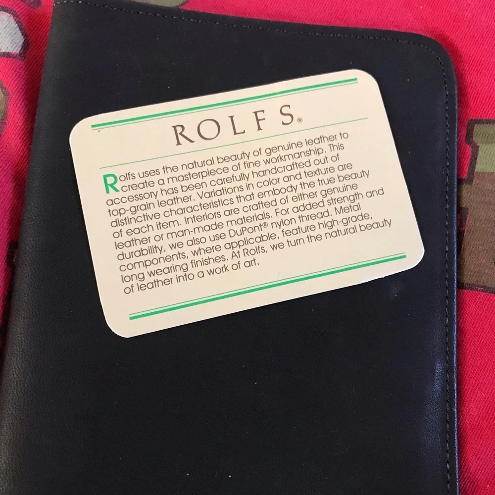 NWOT! Men’s Rolfs Brand Black Leather Wallet/Cardholder